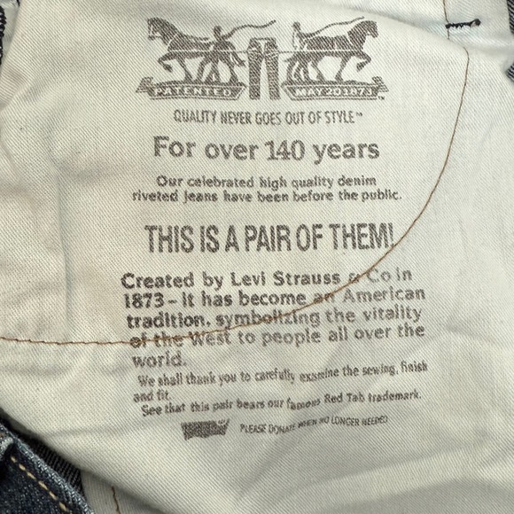 Levis 514 Mens Jeans 38x32 Straight Fit Dark Wash Denim Classic - Picture 5 of 7